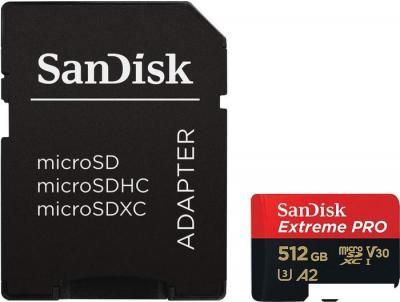 Карты памяти SanDisk Extreme PRO microSDXC SDSQXCD-512G-GN6MA 512GB (с адаптером)