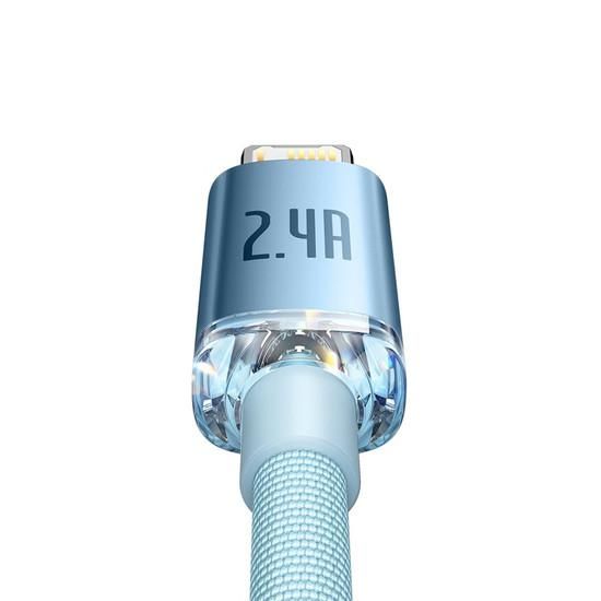 Кабель Baseus Crystal Shine USB Type-A - Lightning (1.2 м, голубой)