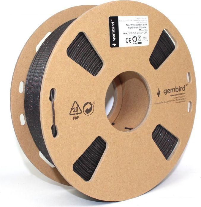 Пластик Gembird PLA 1.75 мм 1000 г 3DP-PLA-MX3-01-GBK (черный)