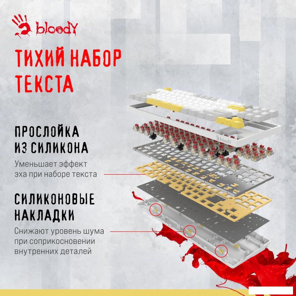 Клавиатура A4Tech Bloody S87 Energy White (Bloody BLMS Red Plus)