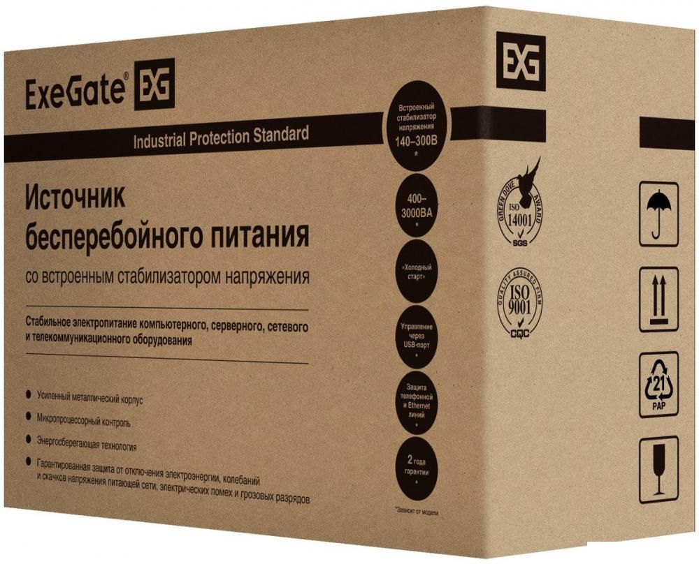 Источник бесперебойного питания ExeGate SpecialPro Smart LLB-800.LCD.AVR.C13.RJ.USB