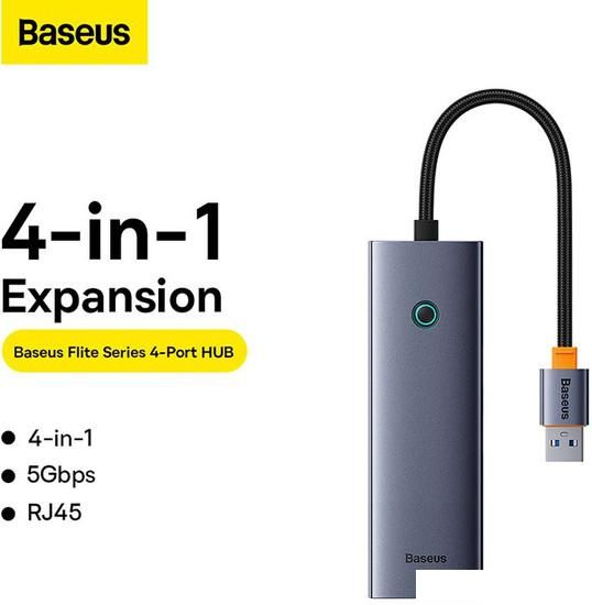 USB-хаб Baseus Flite Series 4-Port USB-A Hub B0005280A813-01