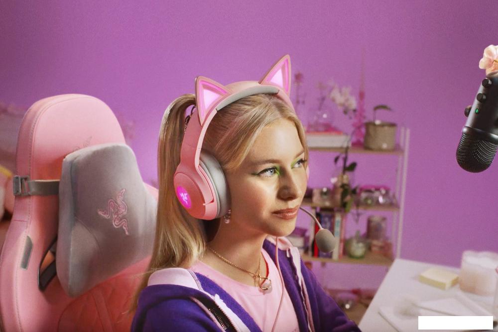 Наушники Razer Kraken Kitty V2 (розовый)