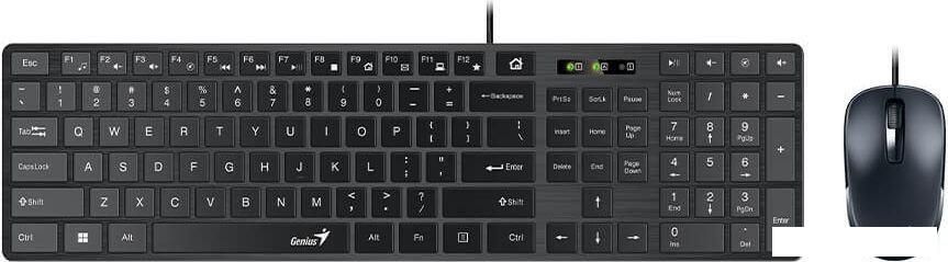 Офисный набор Genius SlimStar C126 (черный)