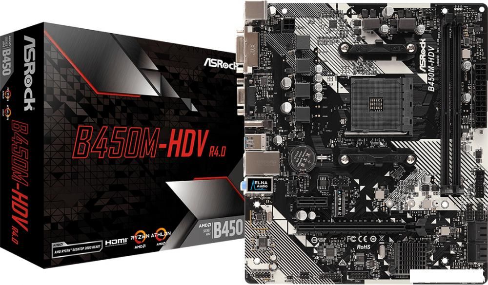 Материнская плата ASRock B450M-HDV R4.0