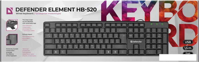 Клавиатура Defender Element HB-520 USB (черный)