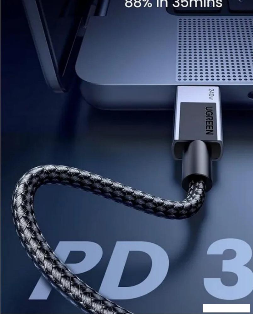 Кабель Ugreen L513 45067 USB Type-C - USB Type-C (1 м, черный)