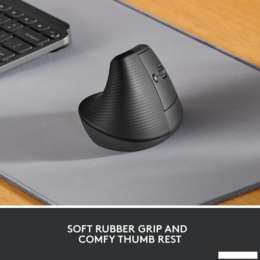 Вертикальная мышь Logitech Lift (графит)