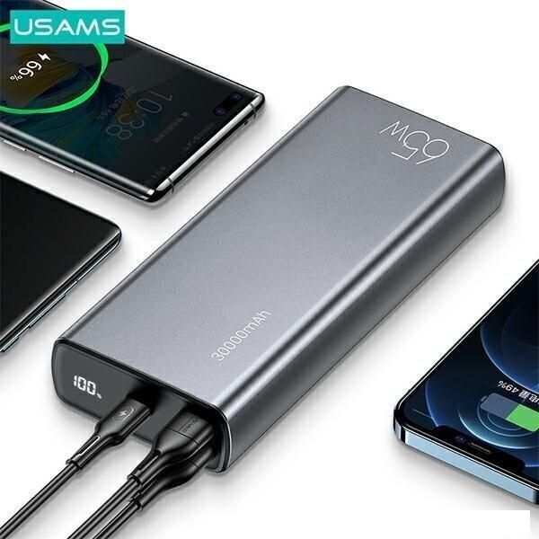 Внешний аккумулятор Usams CD165 PB59 30000mAh (темно-серый)