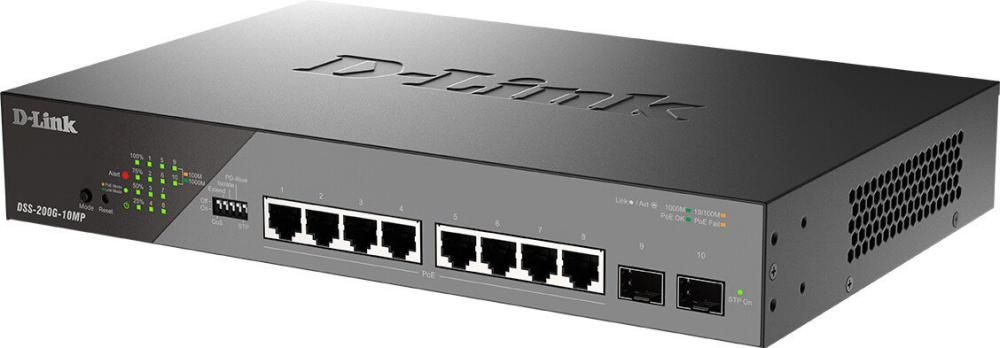 Управляемый коммутатор 2-го уровня D-Link DSS-200G-10MP/A1A