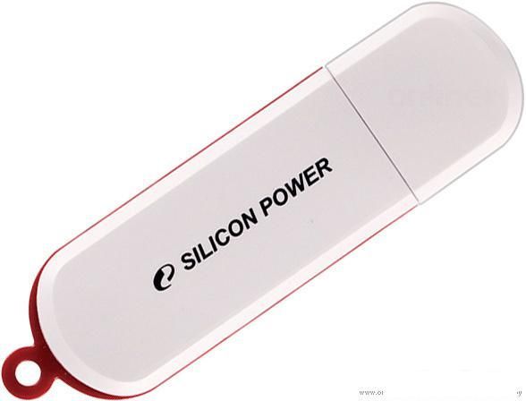 USB Flash Silicon-Power LuxMini 320 32GB (белый/красный)