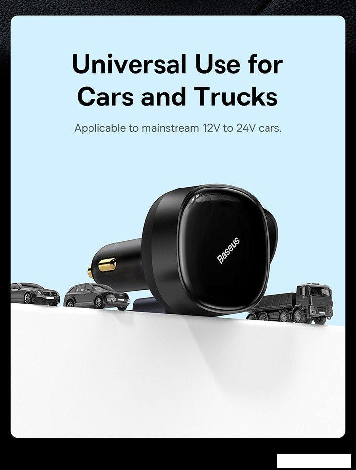 Автомобильное зарядное Baseus Enjoyment Pro 2-in-1 Car Charger C+L 60W C00057802111-00
