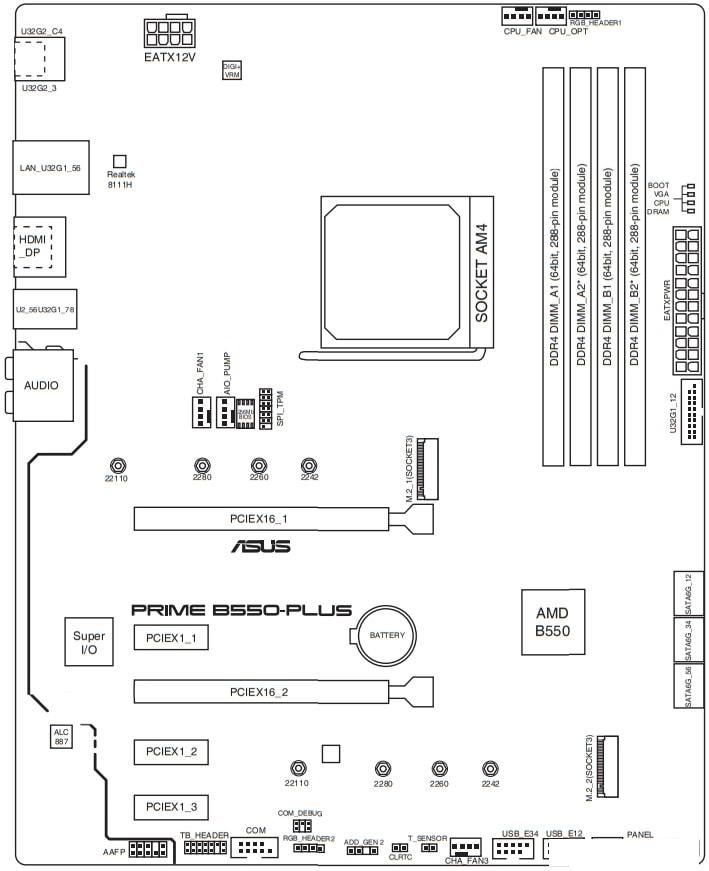 Материнская плата ASUS Prime B550-Plus