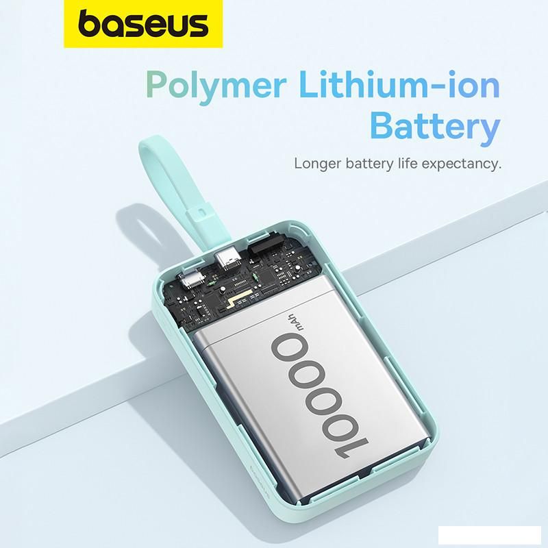 Внешний аккумулятор Baseus Magnetic Fast Charge Power Bank Type-C Edition 30W 10000mAh (мятный)