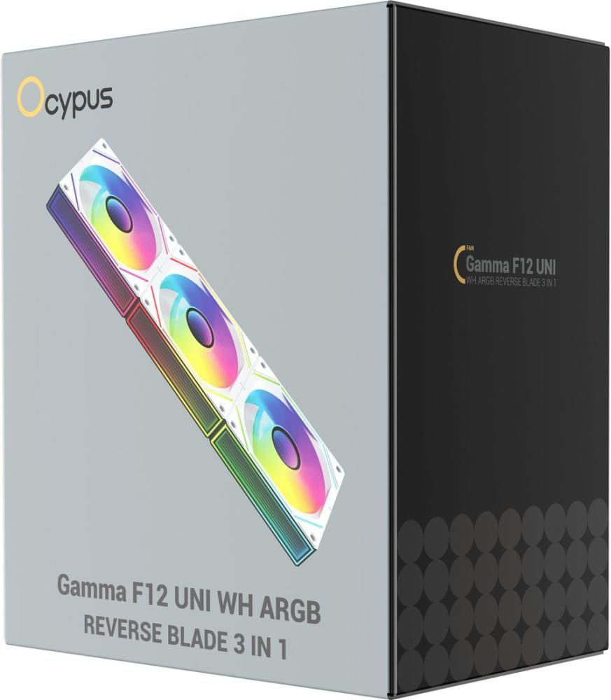 Комплект вентиляторов для корпуса Ocypus Gamma F12 Uni WH ARGB Reverse Blade 3IN1