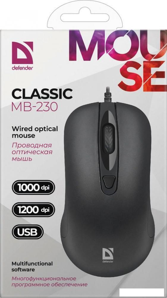 Мышь Defender Classic MB-230 (4 кнопки)