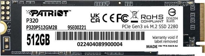 SSD Patriot P320 512GB P320P512GM28