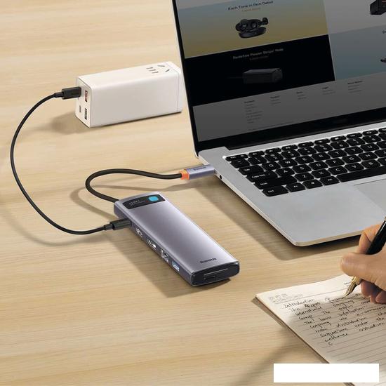 Док-станция Baseus Metal Gleam Series 12-in-1 Multifunctional Type-C Hub Docking Station WKWG020213