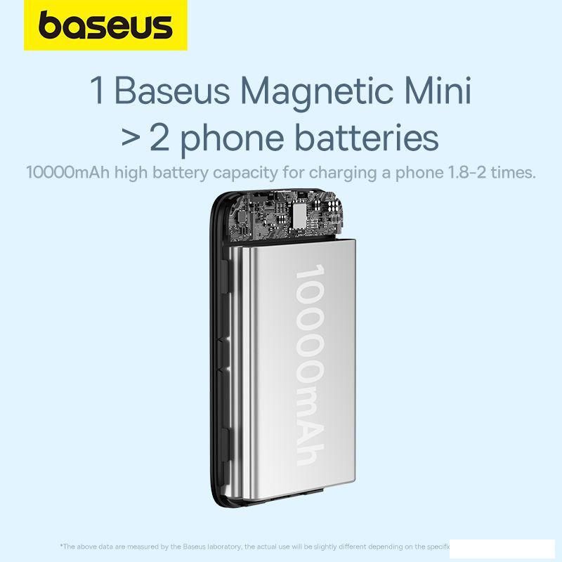 Внешний аккумулятор Baseus Magnetic Mini Air Wireless Fast Charge Power Bank 20W 10000mAh (черный)