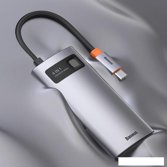 Док-станция Baseus Metal Gleam Series 4 in 1 Multifunctional Type-C CAHUB-CY0G