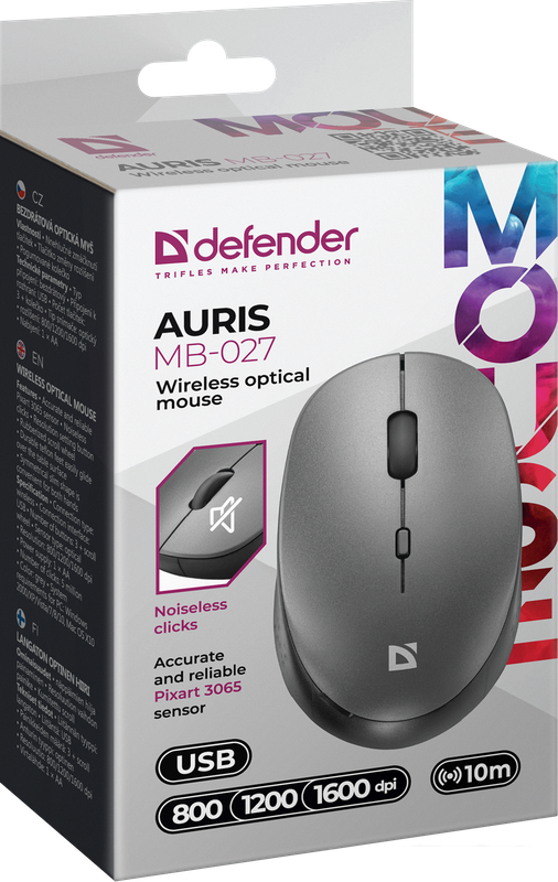 Мышь Defender Auris MB-027 (серый)