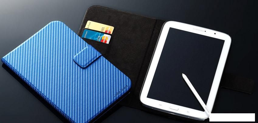 Чехол для планшета Cooler Master Carbon texture for Galaxy Note 8.0 Blue (C-STBF-CTN8-BB)