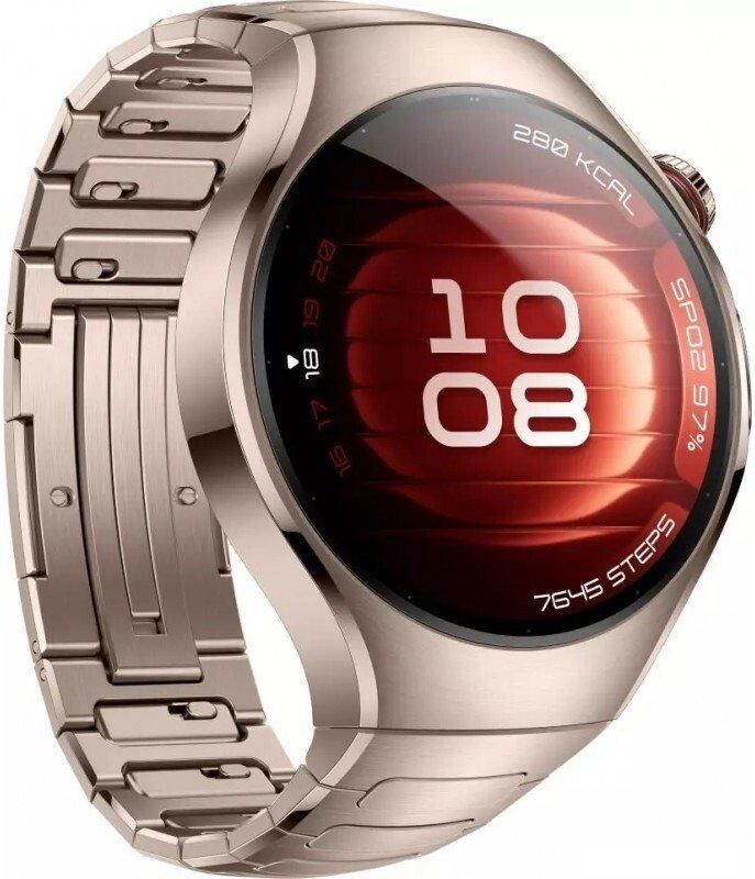 Умные часы Huawei Watch 5 42 мм (золотистый, с золотистым титановым ремешком, международная версия)