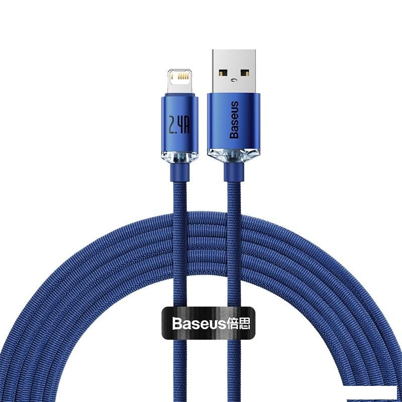 Кабель Baseus Crystal Shine USB Type-A - Lightning (2 м, синий)