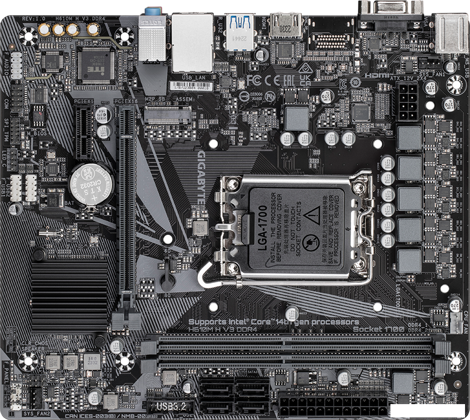 Материнская плата Gigabyte H610M H V3 DDR4 (rev. 1.0)
