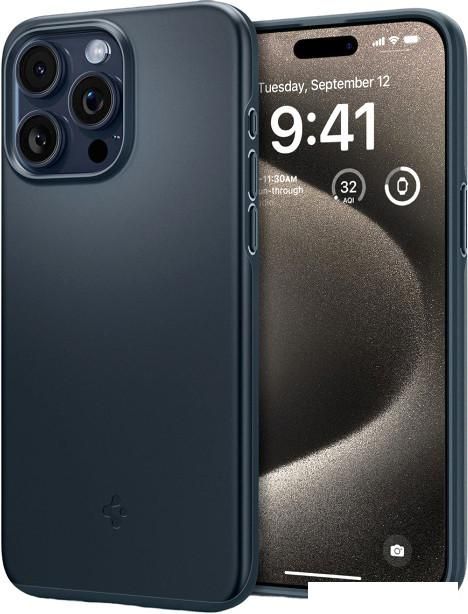 Чехол для телефона Spigen Thin Fit для iPhone 15 Pro Max ACS06546 (темно-синий)