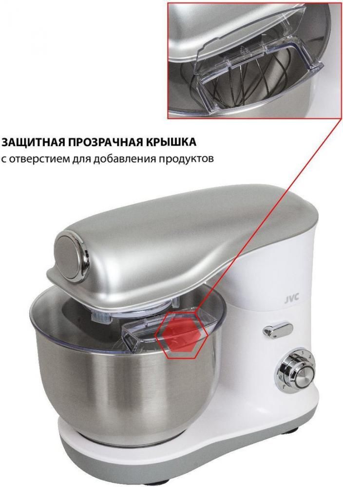 Кухонные комбайны, машины и планетарные миксеры JVC JK-MX510 (белый/серебристый)