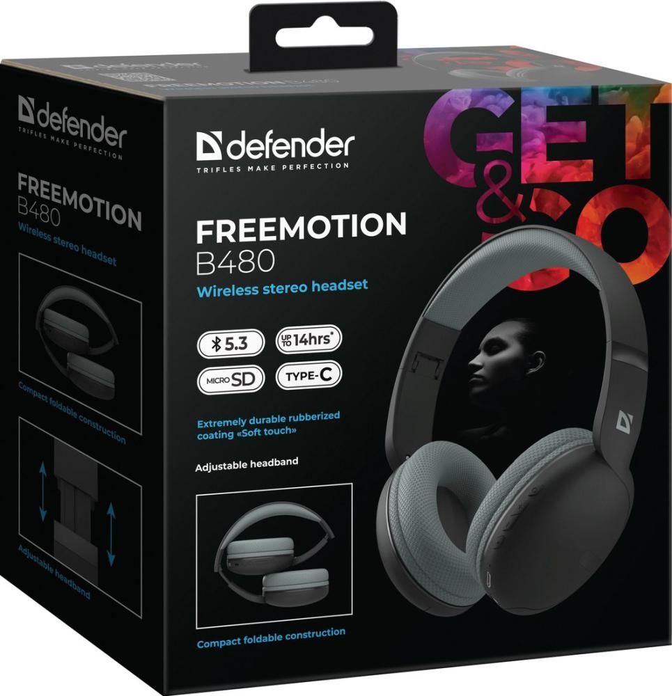 Наушники Defender FreeMotion B480 (черный)