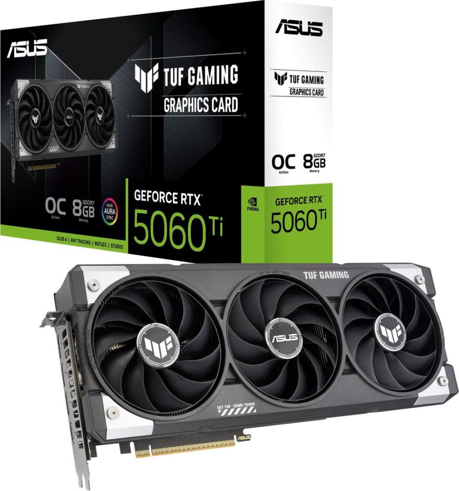 Видеокарта ASUS TUF Gaming GeForce RTX 5060 Ti 8GB GDDR7 OC Edition TUF-RTX5060TI-O8G-GAMING