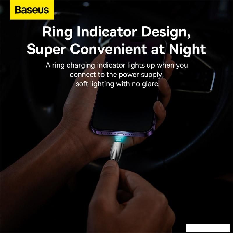Кабель Baseus Glimmer Series USB Type-C - Lightning (2 м, черный)