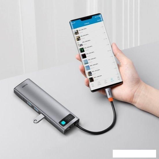 Док-станция Baseus Metal Gleam Series 11-in-1 Multifunctional HUB Type-C Hub Docking Station CAHUB-CT0G