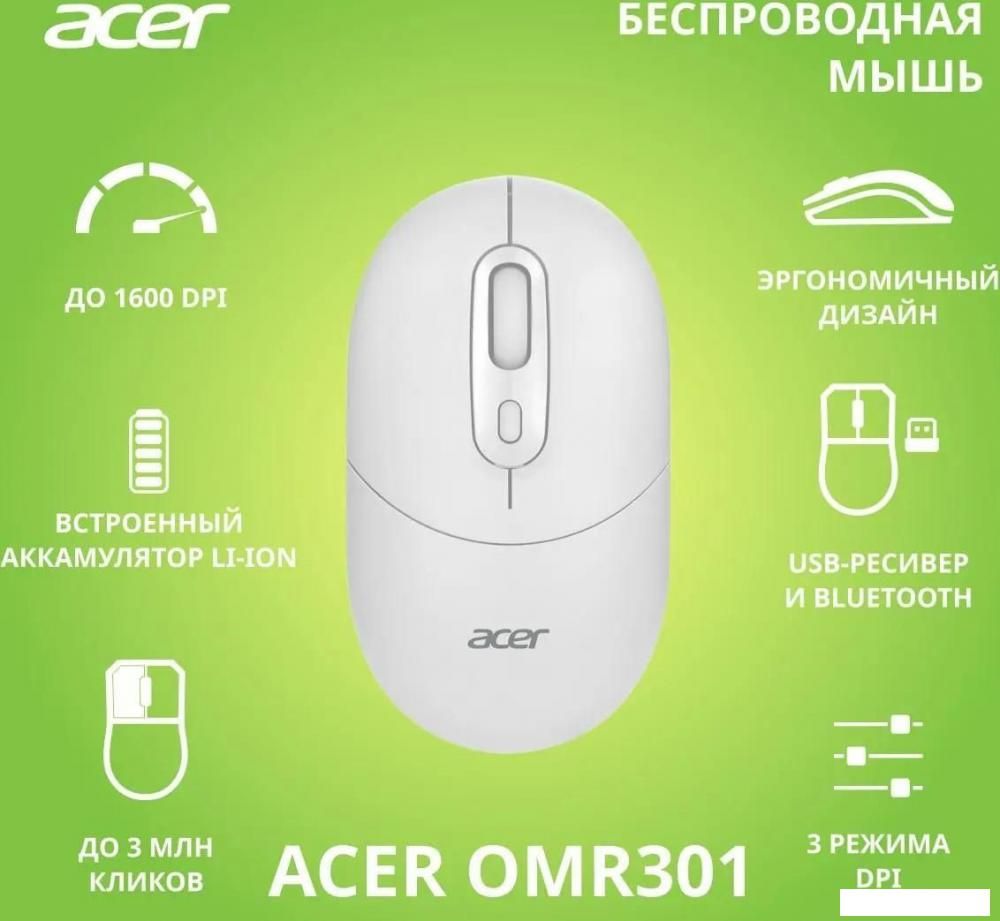Мышь Acer OMR301 (белый)