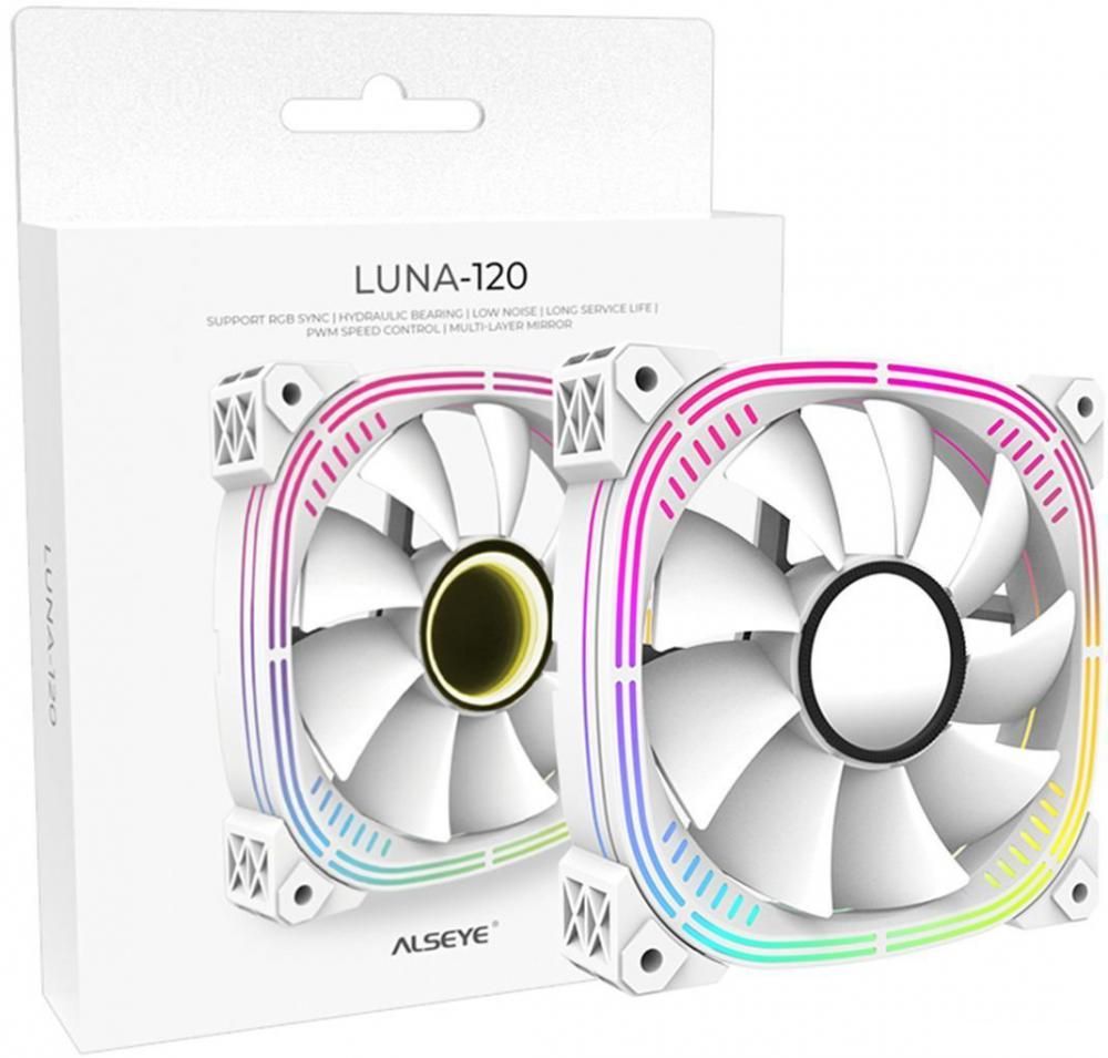 Вентилятор для корпуса ALSEYE Luna-120 ARGB (белый)