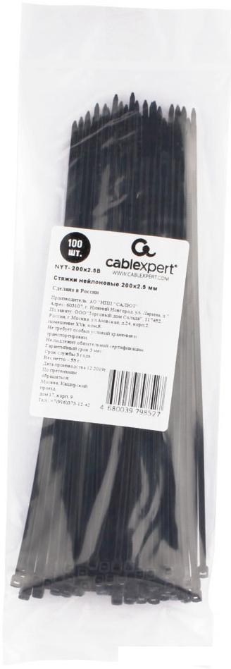 Стяжка для кабеля Gembird NYT-200x2.5В (100шт)