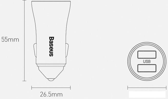 Автомобильное зарядное Baseus TZCCJD-A0G