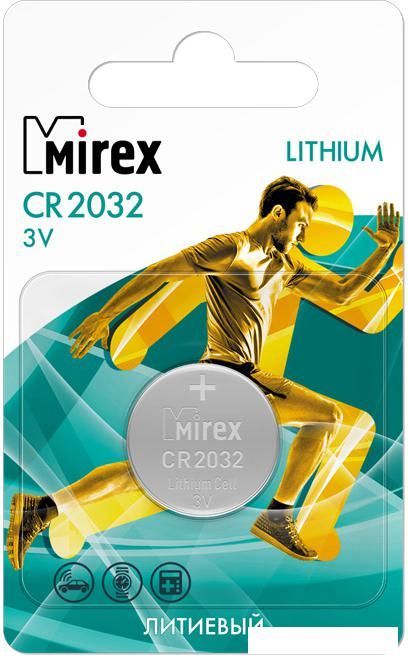 Батарейка Mirex CR2032 литиевая блистер 2 шт 23702-CR2032-E2