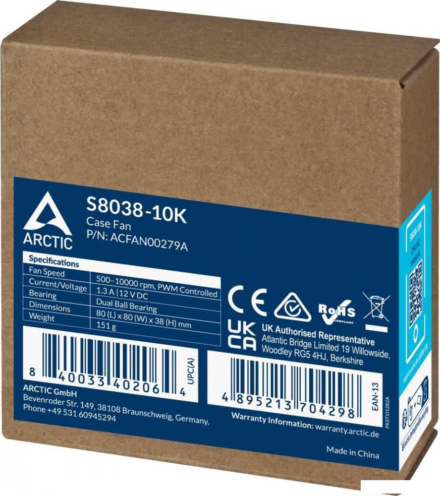 Вентилятор для корпуса Arctic S8038-10K ACFAN00279A