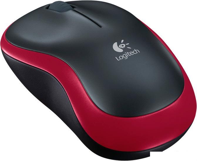 Мышь Logitech M185 (черный/красный)