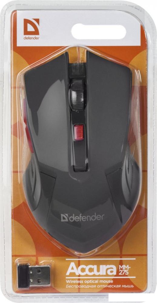 Мышь Defender Accura MM-275 (черный/красный)