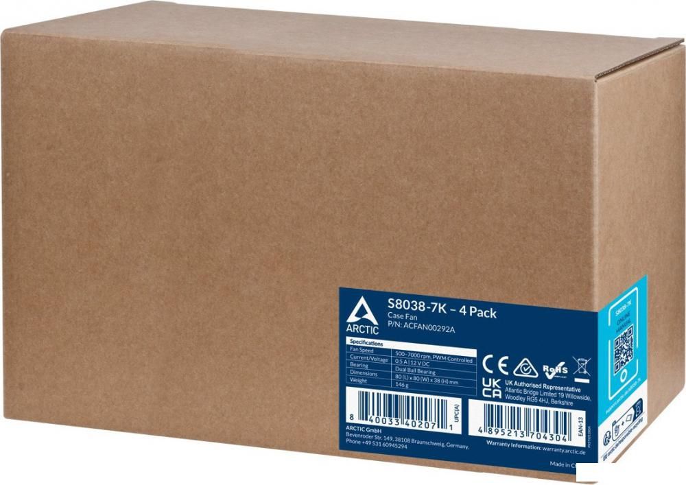Набор вентиляторов Arctic S8038-7K 4 Pack ACFAN00292A