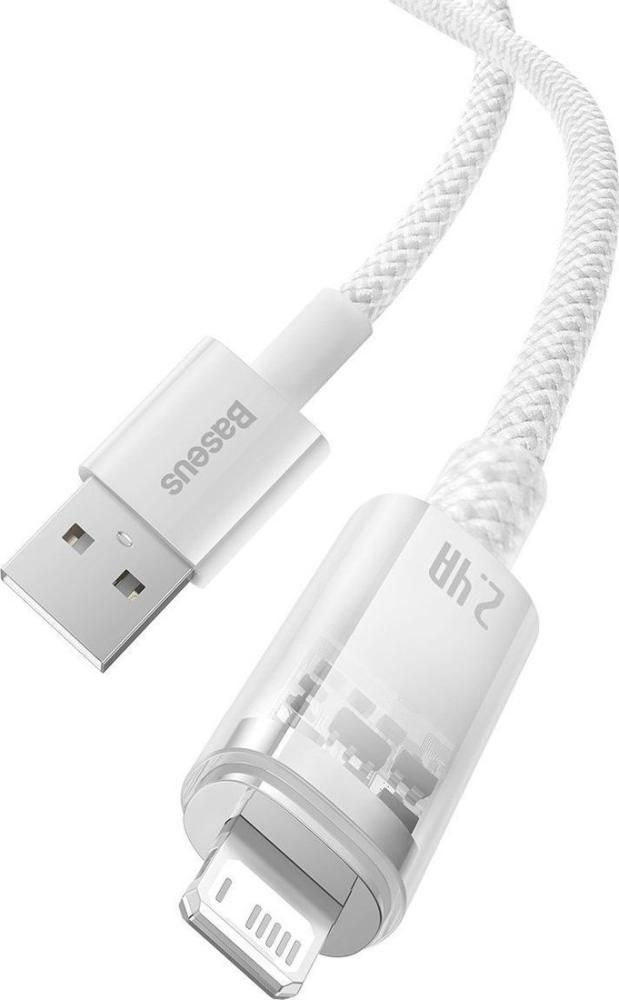 Кабель Baseus Explorer Series Fast Charging Cable with Smart Temperature Control 2.4A USB Type-A - Lightning (2 м, белый)