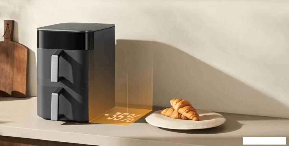 Аэрогриль (аэрофритюрница) Xiaomi Smart Double Stack Air Fryer 12L MAF-DS1201 (евровилка, черный)