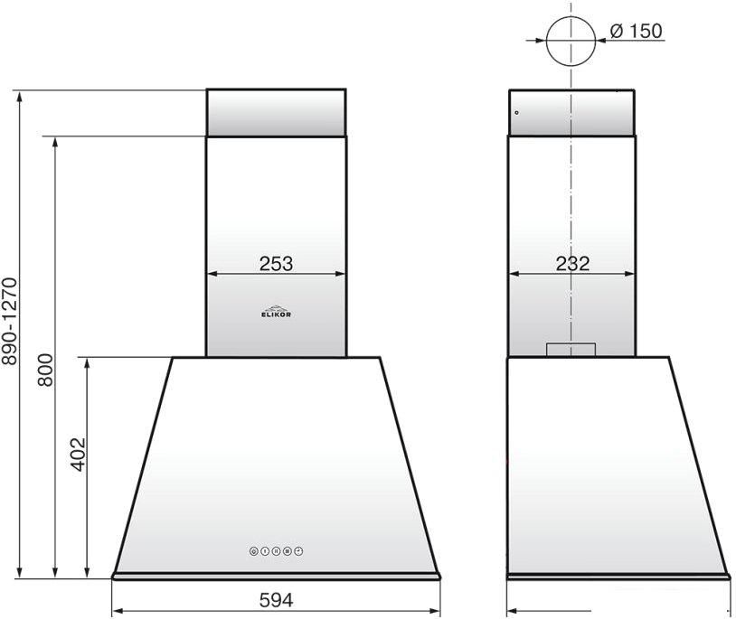 Вытяжки Elikor Гамма 60П-650-Э3Д (антрацит/серебро) (946118)