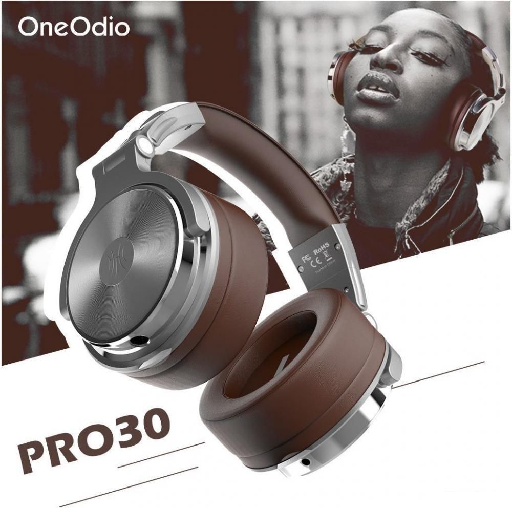 Наушники OneOdio Studio Pro 30 (серебристый/коричневый)