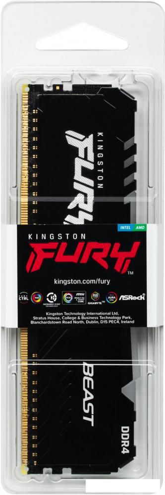 Оперативная память Kingston FURY Beast RGB 8ГБ DDR4 3200 МГц KF432C16BB2A/8