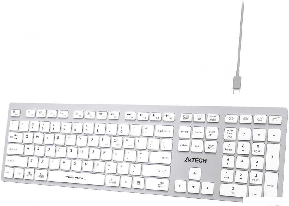 Клавиатура A4Tech Fstyler FBX50C (серебристый/белый)